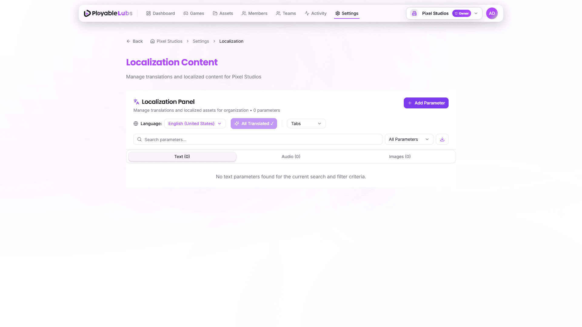 Localization Settings